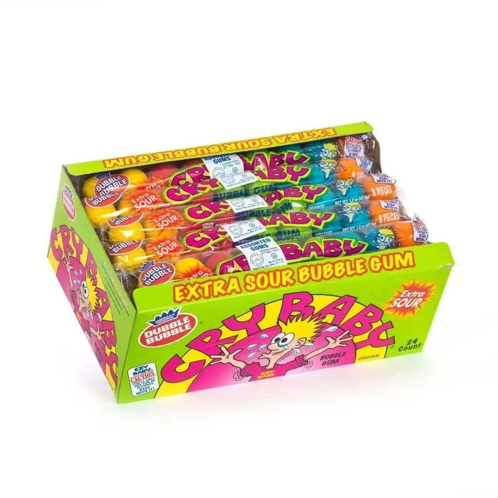 Cry Baby Extra Sour Gumball Tubes, 9 Pieces, Box of 24