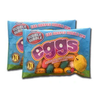 Dubble Bubble Egg Shaped Bubble Gum, 4.5 oz Bags, Pack of 2