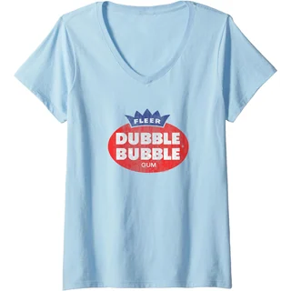 Dubble Bubble Classic Oval Logo Women's V-Neck T-Shirt
