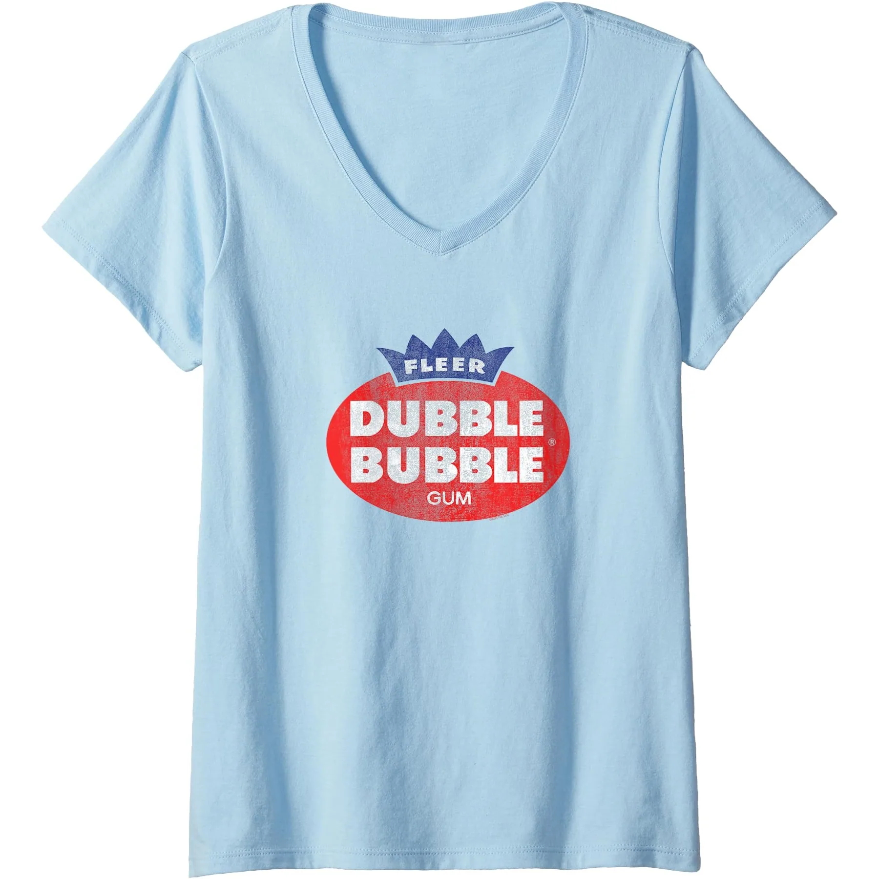 Dubble Bubble Classic Oval Logo Women's V-Neck T-Shirt